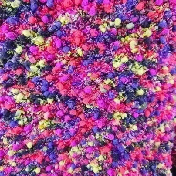 Ruby Rd Medium Brightly Colored Scoop Neck Rich Boucle Knit Sweater 3/4 Sleeves - Picture 6 of 8